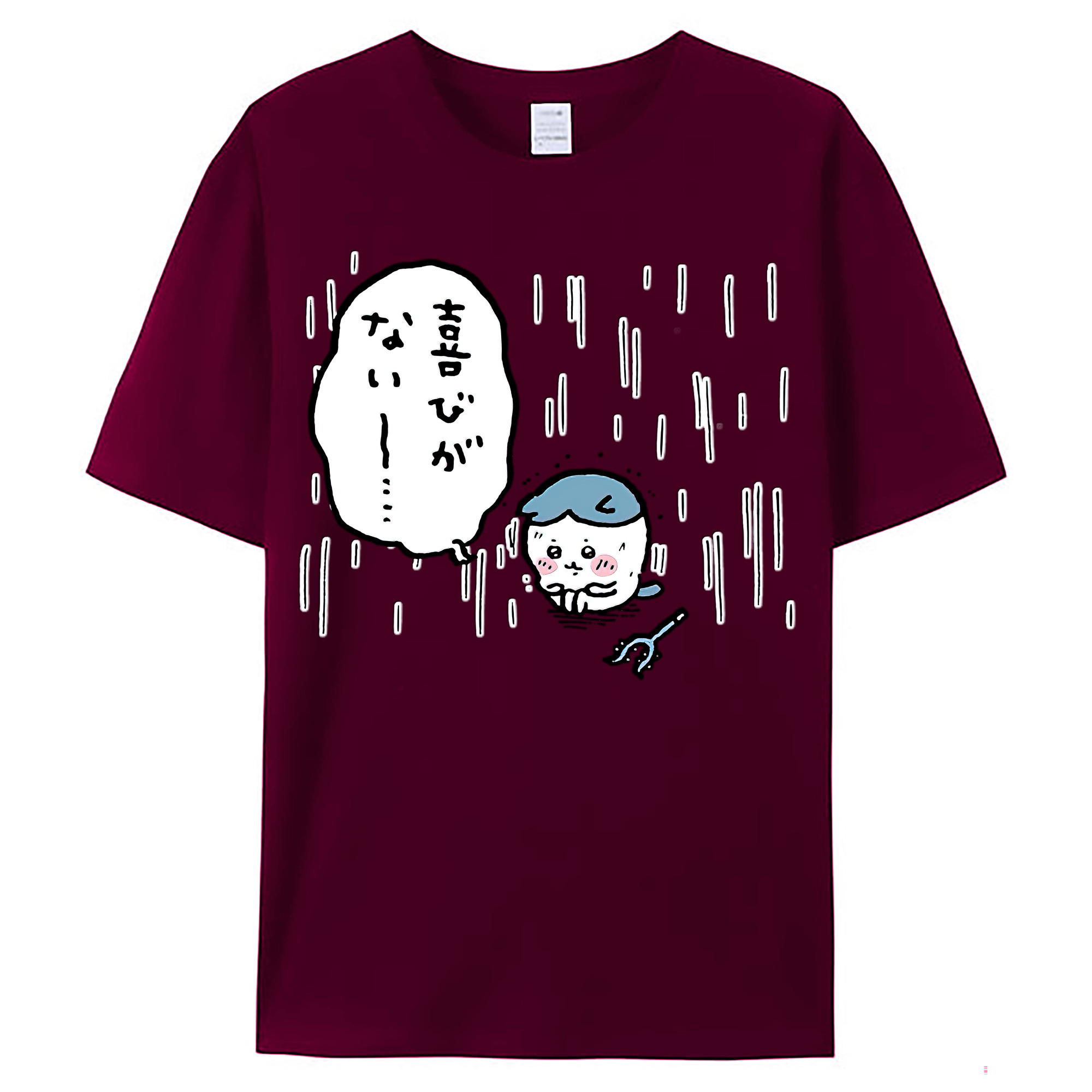 （画像用） ちいかわ ハチワレ Chii-kawa hachiware レディースカジュアルプリントTシャツ（綿100％）